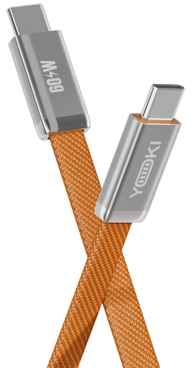 Кабель YOKI Type-C to Type-C 60W 1.2m Orange (AI65 AIR)